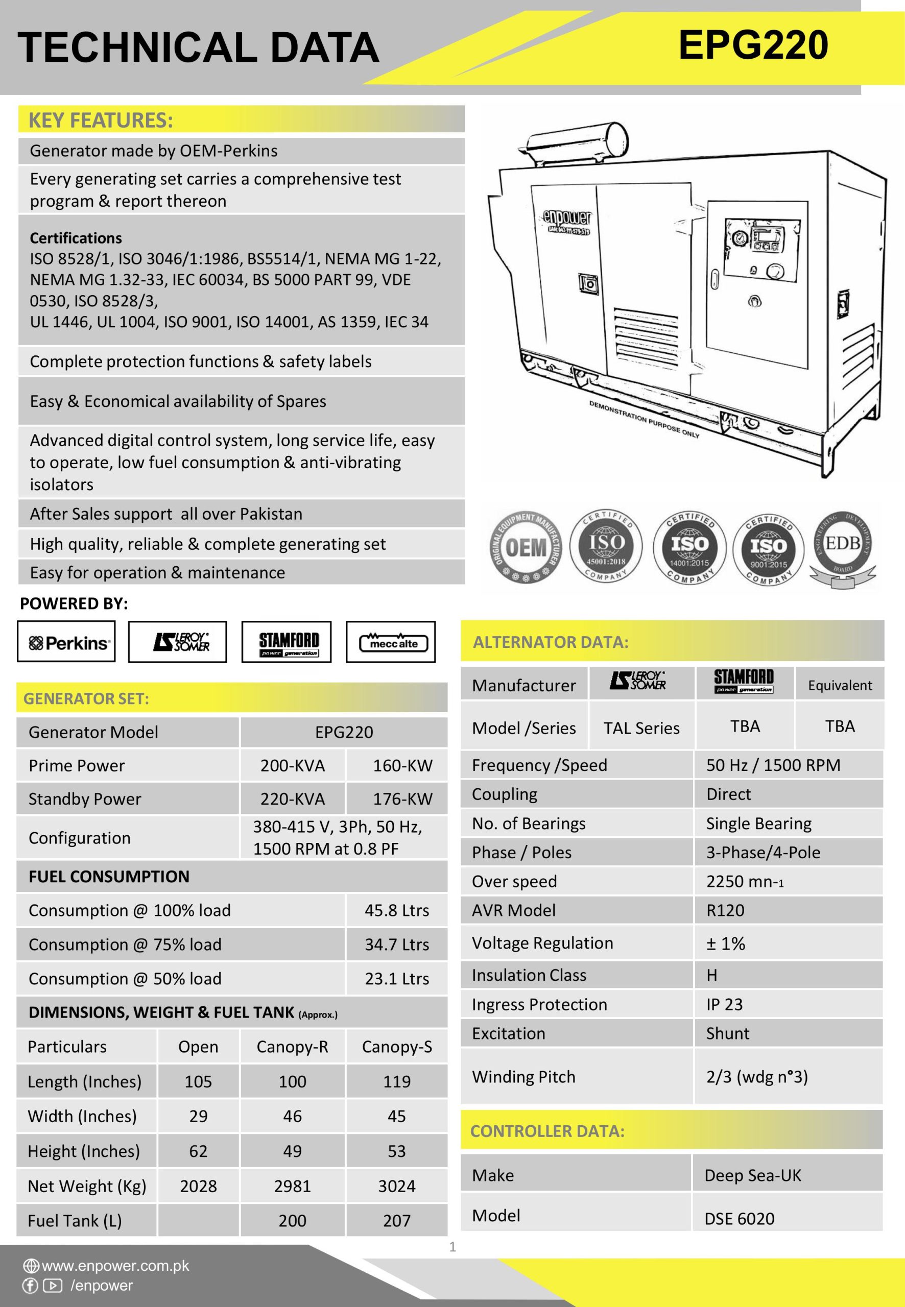 Buy Perkins Diesel Engine 1106A-70TAG4 (200 KVA) | Enpower